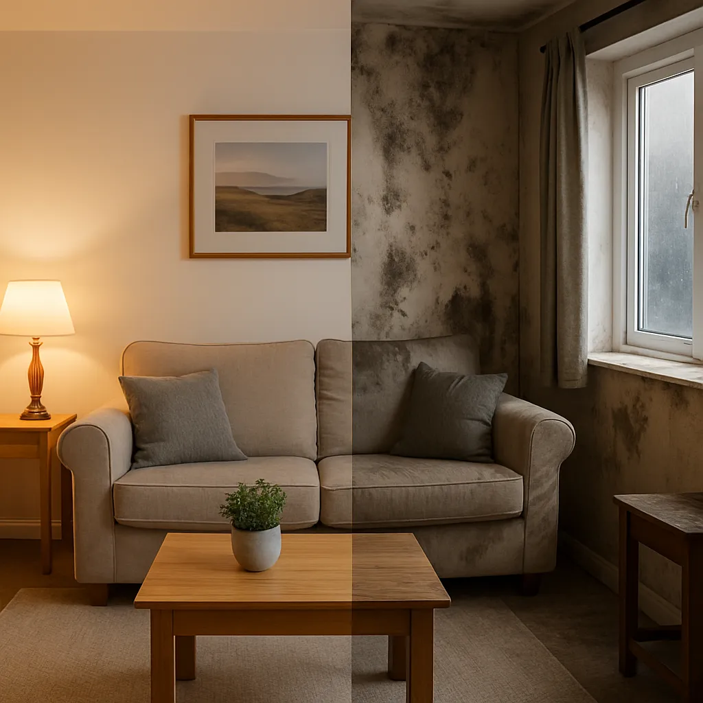 Healthy vs Damp Living Room